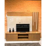 Home Moderno Com Led 2,20m - Arezzo-naturale-off White - Mavau Móveis