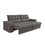 Sofá Omega Plus 2,30m Retrátil/reclinável Suede Cinza - Xflex
