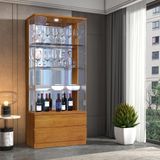 Cristaleira Moderna De Vidro Com Led - Diamante-naturale - Mavau Móveis