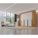 Guarda Roupa Casal Grande 8 Gavetas Daymont-cinamomo-off White Móveis D&#39;doro