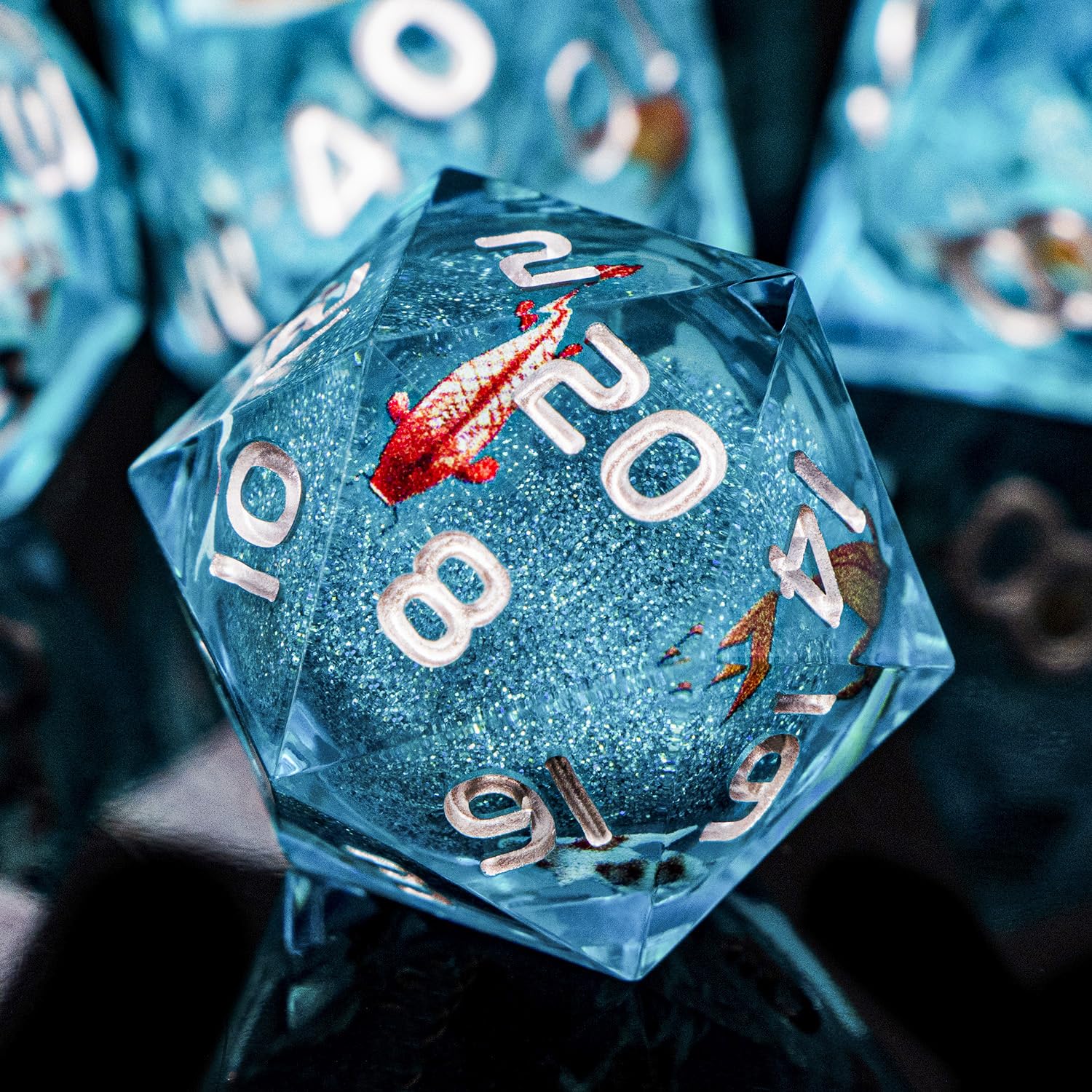 Conjunto De Dados Aruohha Liquid Core Dnd 7 Peças De Resina Para D&amp;d Blue