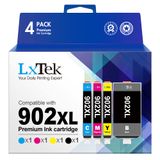 Cartucho De Tinta Lxtek De Substituição Para Hp 902xl, Pacote Com 4