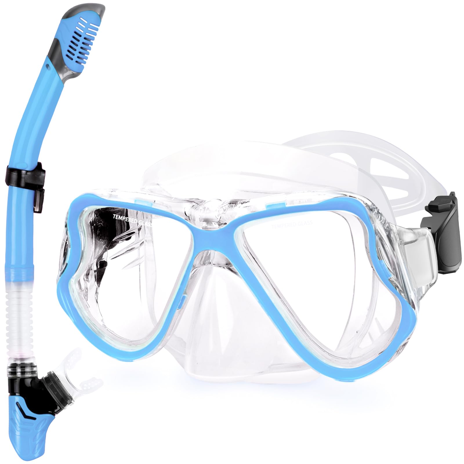 Conjunto De Snorkel Greatever Dry Panoramic View Anti-fog Para Crianças