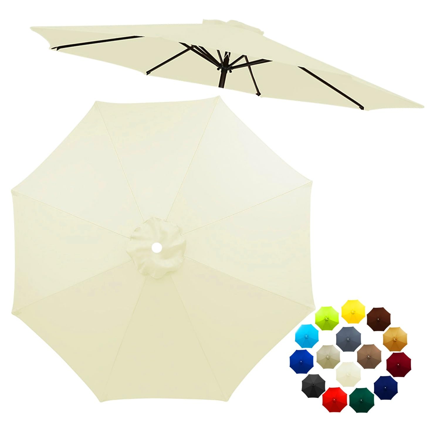 Tecido De Reposição Do Dossel Superior Do Guarda-chuva De Pátio De 10 Pés (8 Nervuras)