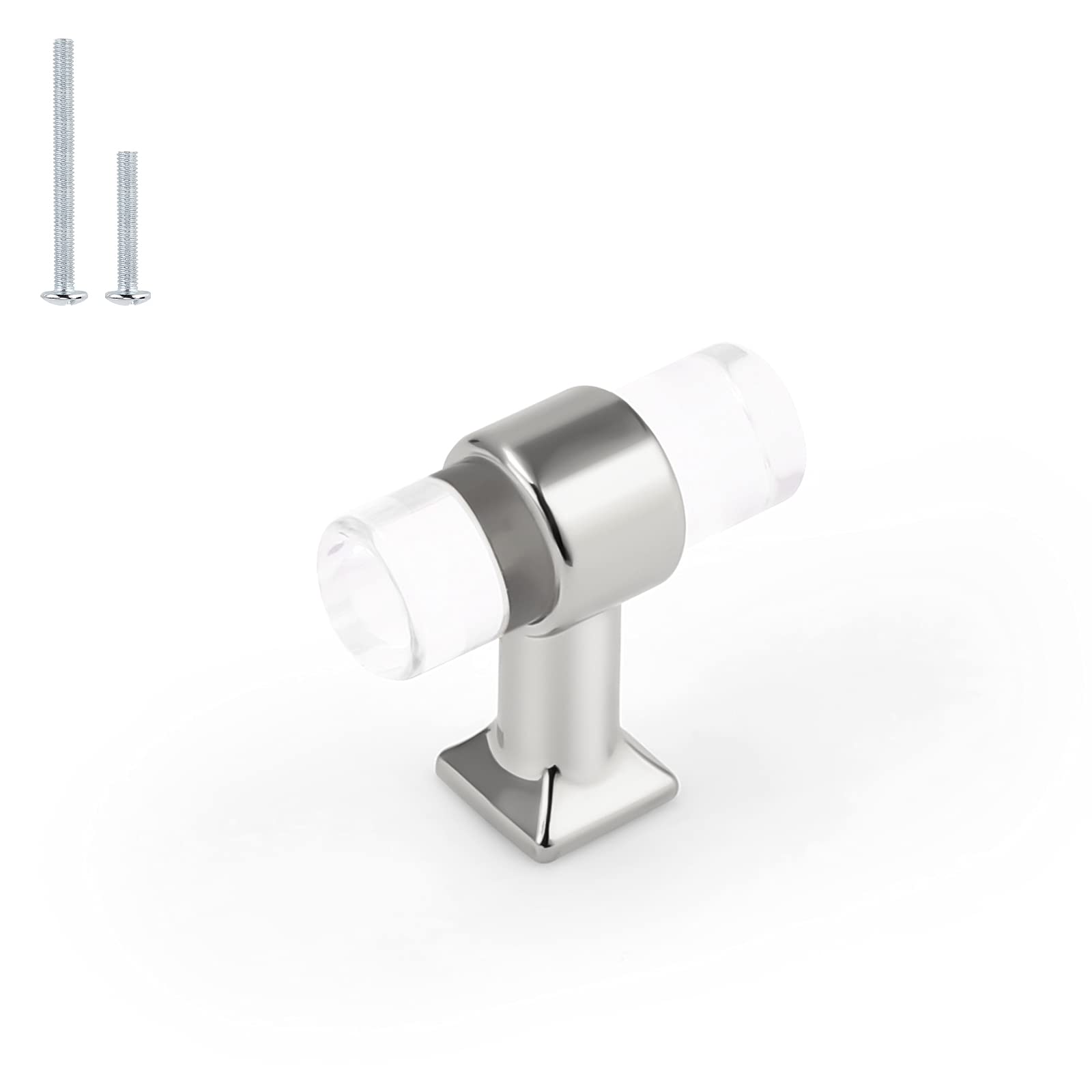 Knobs De Armário Orger Kitchen Silver Crystal Acrylic, Pacote Com 10