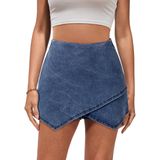 Jeans Assimétrico Feminino Skort Luvamia, Azul, Tamanho 4/6