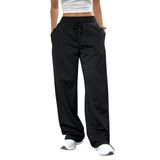 Calça De Moletom Soly Hux Feminina Reta E Larga Preta 9y