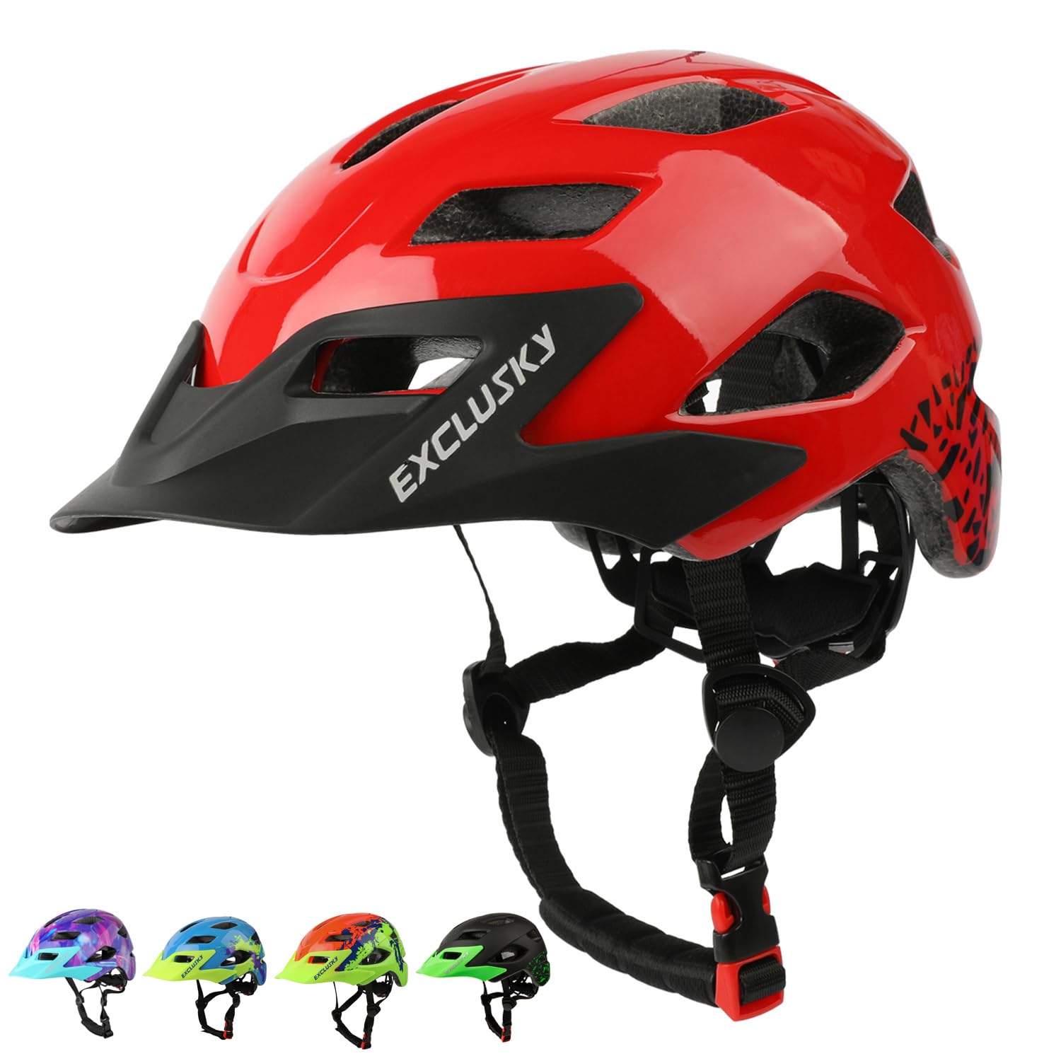 Capacete De Bicicleta Exclusky Kids De Segurança Ajustável Para Crianças De 5 A 14 Anos