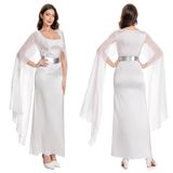 Fantasia De Cosplay Rodwake, Vestido Feminino, Princesa, Branco Com Capuz