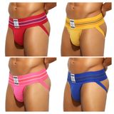 Roupa Íntima Masculina Jock Strap Arjen Kroos De Alta Elasticidade, Pacote Com 4 Unidades