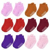 Meias Jealkip Para Bebês E Crianças Pequenas, 12 Pares De 4 A 7 Anos, Antiderrapantes
