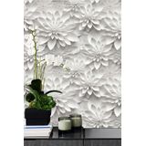 Papel De Parede Weiseni 3d Floral Flor De Lótus 0,45 M X 3 M
