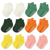 Meias Jealkip Para Bebês E Crianças Pequenas, 12 Pares De 3 A 10 Anos, Antiderrapantes