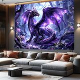 Tapeçaria Bcsewcg Purple Dragon Medieval Fantasy 75x100cm