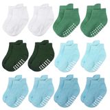 Meias Jealkip Para Bebês E Crianças Pequenas, 1-3t, Antiderrapantes, 12 Pares De Algodão