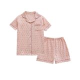 Conjunto De Pijama Codcm, Camisa Feminina De Manga Curta E Shorts, Rosa