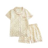 Conjunto De Pijama Codcm, Camisa Feminina De Manga Curta E Shorts