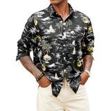 Camisa Masculina Hardaddy Tropical Floral Preto-amarelo Tamanho M