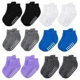 Meias Para Bebês E Crianças Pequenas Jealkip, Algodão Macio, Antiderrapantes, 12 Pares