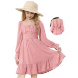 Vestido Zando Rosa Para Meninas De Manga Comprida De 11 A 12 Anos Gg