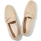 Mocassins Povoger, Sapatos Sem Cadarço Para Mulheres, Pretos, Sapatilhas, Bege