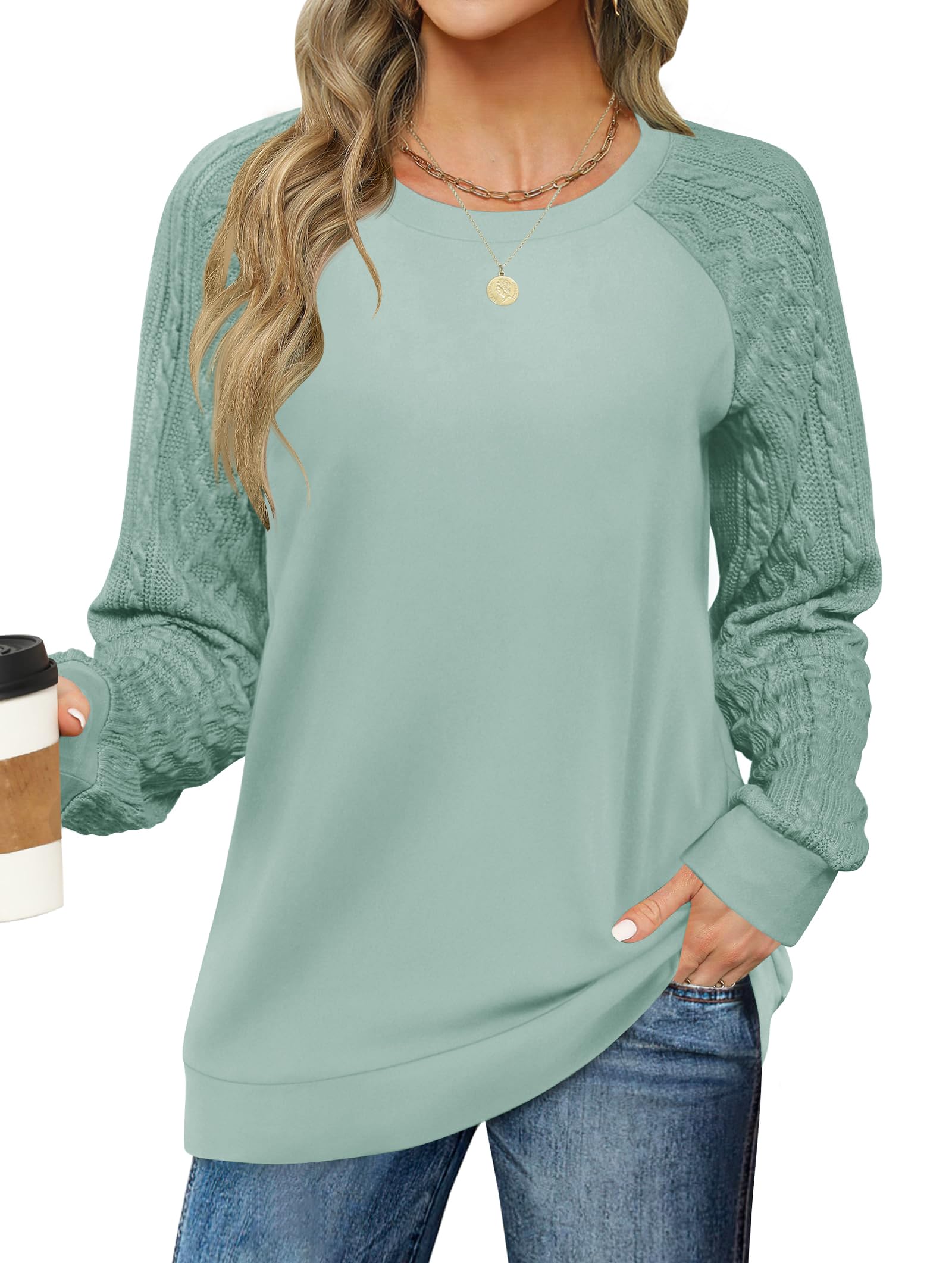 Moletom Lomon De Gola Redonda Para Mulheres De Manga Comprida Lake Green M