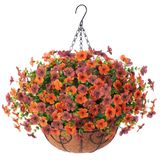Cesta Suspensa De Flores Artificiais Ammyoo Para Decoração Ao Ar Livre