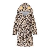 Roupão De Banho Umeyda Girls Fuzzy Leopard Com Estampa De Lã 5t Marrom