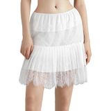 Saia Sawden Lace Ruffle Mini Half Slip Em Camadas Branca M