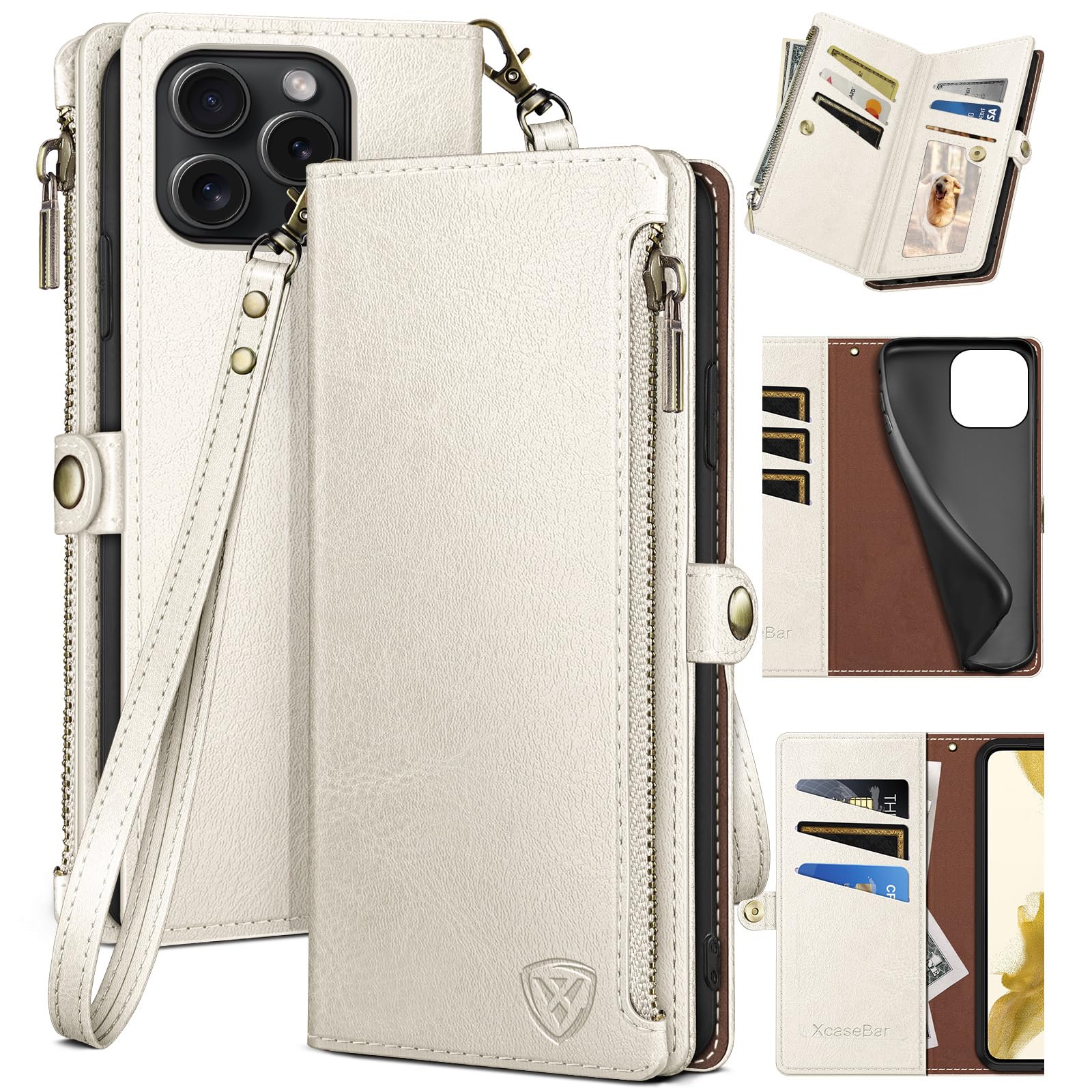 Capa Tipo Carteira Xcasebar Compatível Com Iphone 16 Pro Max Branca