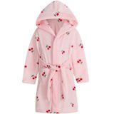 Roupão De Banho Umeyda Girls Com Capuz, Lã De Pelúcia, Cereja, Púrpura, 5t