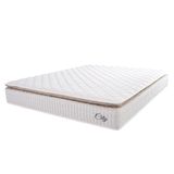 Colchão Casal Queen Molas Ensacadas City Pillow Top 158x198x23cm Branco / Bege Hellen - Suporta até 110kg por Pessoa