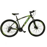 Bicicleta Aro 29 Ksw Xlt Alumínio 24v Câmbios Shimano Garfo Com Trava No Ombro - Preto/verde Tam.15