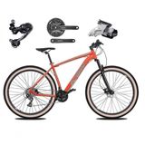 Bicicleta Aro 29 Ksw Xlt Deore E Altus 27v Freio Hidráulico Garfo Trava Pneu Faixa Bege - Laranja Tam.21