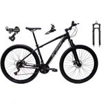 Bicicleta Aro 29 Ksw Xlt Alumínio 24v Câmbios Shimano Garfo Com Trava No Ombro - Preto/prata Tam.21