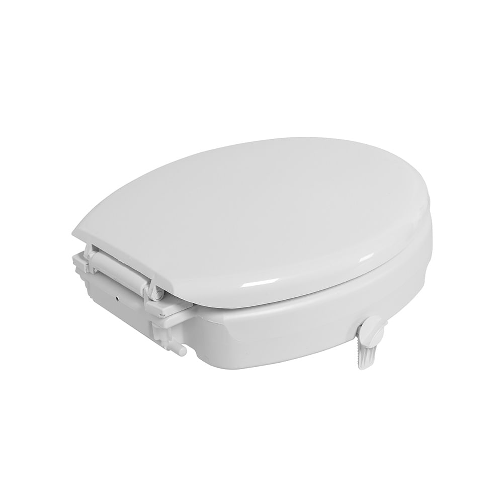 Assento Sanitário Elevado Astra Tae7t/k Com Tampa E Trava 11cm Almofadado Branco