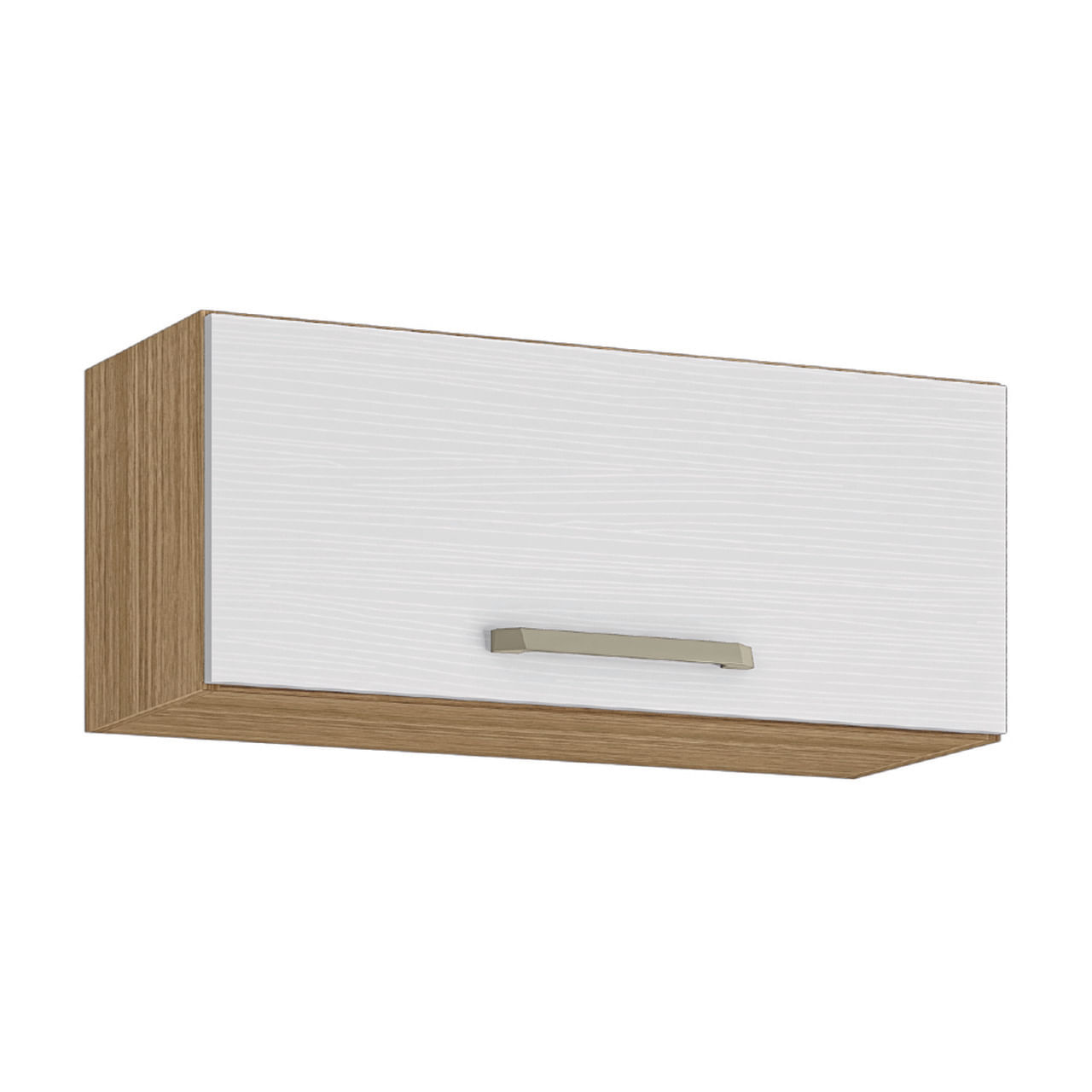 Armário Aéreo Geladeira De Cozinha E Lavanderia 1 Porta Módulo Madeirado / Branco Ametista Kit?s Par