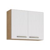 Armário De Cozinha E Lavanderia Aéreo 2 Portas 0,80m Módulo Suspenso Madeirado / Branco Ametista Kits Paraná