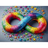 Quebra-cabeça Infinito Color 88 Peças Em Mdf Para Autistas