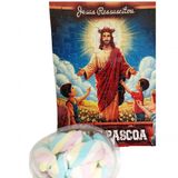 Presente De Páscoa Chocolates E Guloseimas + Quebra-cabeça Infantil Jesus Vive De 60 Peças