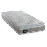 Colchão Solteiro Espuma D33 Pillow Top Millennium 88x188x19cm Bege/Branco Hellen - Suporta até 120kg por pessoa