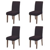Conjunto Com 4 Cadeiras Estofada Sala De Jantar Trieste Siena Cedro / Marrom Dobuê