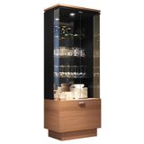 Cristaleira Aura 2 Portas De Vidro E 1 Gaveta Nature/preto - Hb Móveis