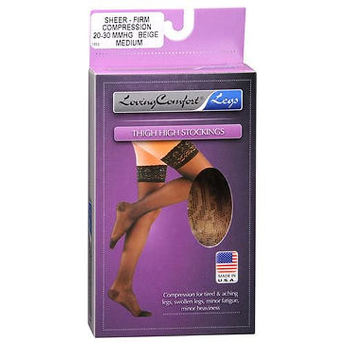 Meias Loving Comfort Até A Coxa Sheer Firm 1653 Bege Médio 1 Cada Por Scott Specialties (pacote Com 2)