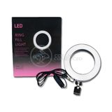 Ring Light De Mesa 6\" Com Tripé De 16cm + Microfone Sf-666 + Disparador De Fotos + Mini Ring Light