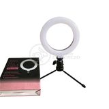 Ring Light De Mesa 6\" Com Tripé De 16cm + Microfone De Podcast Sf-666 + Mini Ring Light De Celular