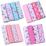 Kit 4 Mantas Flaneladas Bebê 80x80cm Estampado Feminino