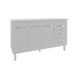 Armário Deise Cozinha Gabinete De Pia 150 Cm Branco E Tampo Tampão 150 Cm Mobília Decor Branco