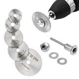 Kit 6 Peças Mini Serra Circular Para Madeira E Pvc