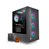 Gabinete Gamer Thermaltake S200tg 4 Fans Argb C/fonte 650w Midtower Preto - Ca-3x2-65m1wz-00